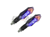 DIRECCIONAL BI-COLOR 12V 14 LED'S 4 CABLES LUZ AMARILLO/AZUL