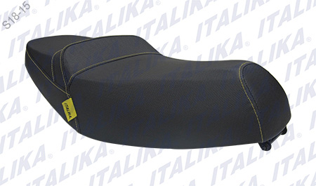ASIENTO NEGRO COSTURA AMARILLO XS125