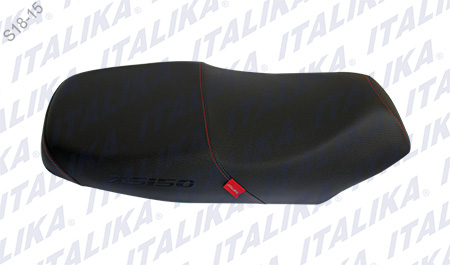 ASIENTO NEGRO COSTURA ROJA XS150 NEGRO