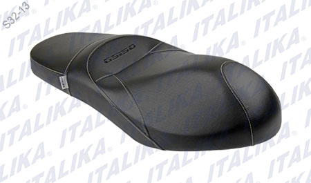 ASIENTO NEGRO COSTURAS PLATA GS150, GS150 LED