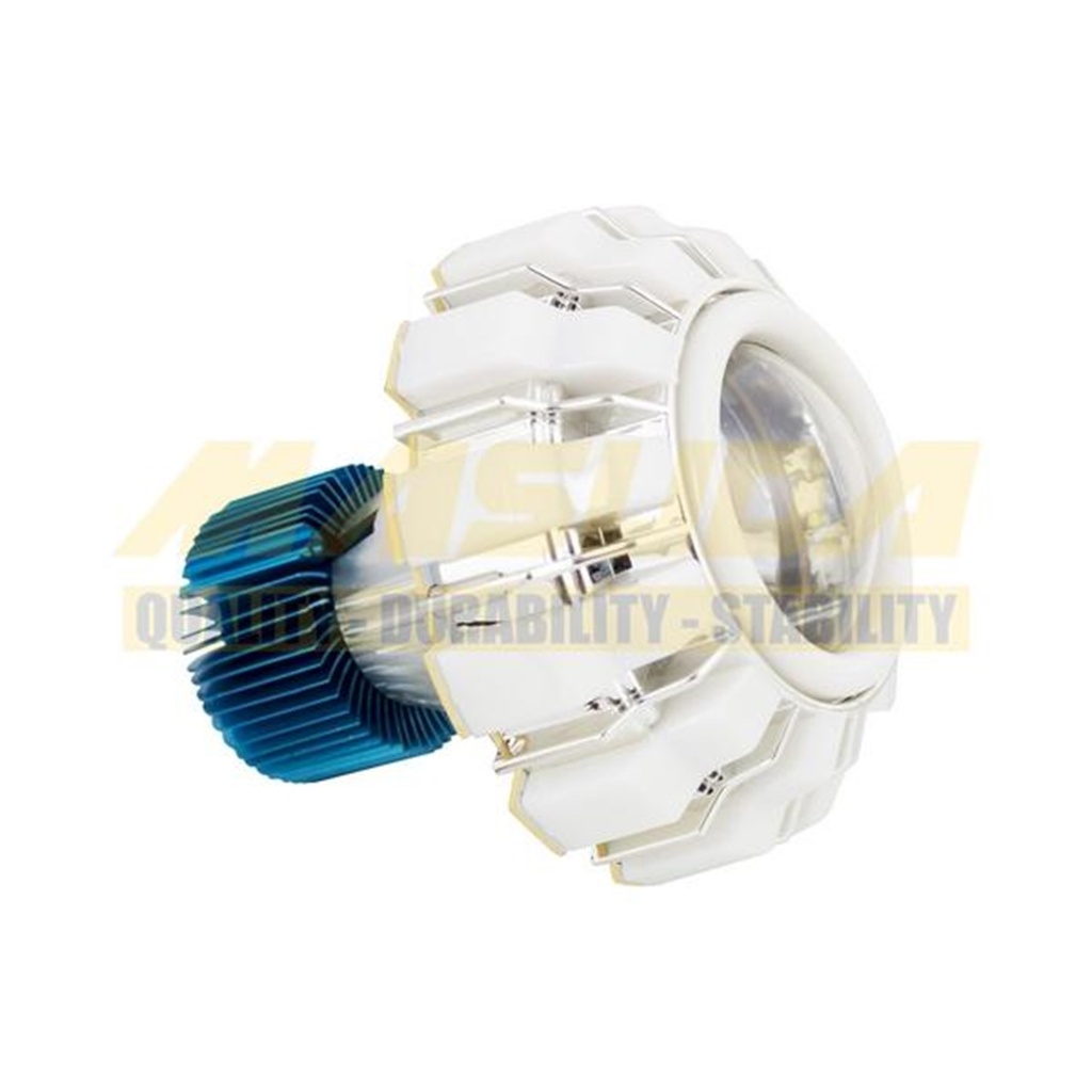 FOCO P/MOTOCICLETA OJO ANGEL TRICOLORES BLANCO-AZUL-ROJO MODO ALTA/BAJA/ESTROBO 12V 20W 6000K 3000LM