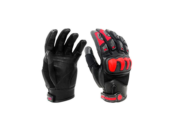 GUANTE KOV PIEL DRAX NEGRO / ROJO M