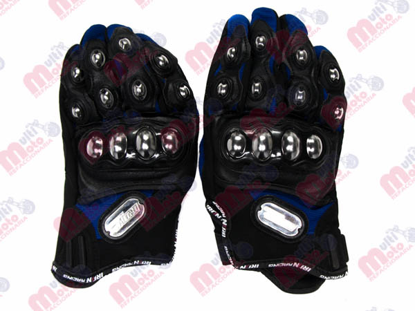 GUANTE P/ MOTOCICLISTA IRON RACING HOMBRE ACERO AZUL TALLA L