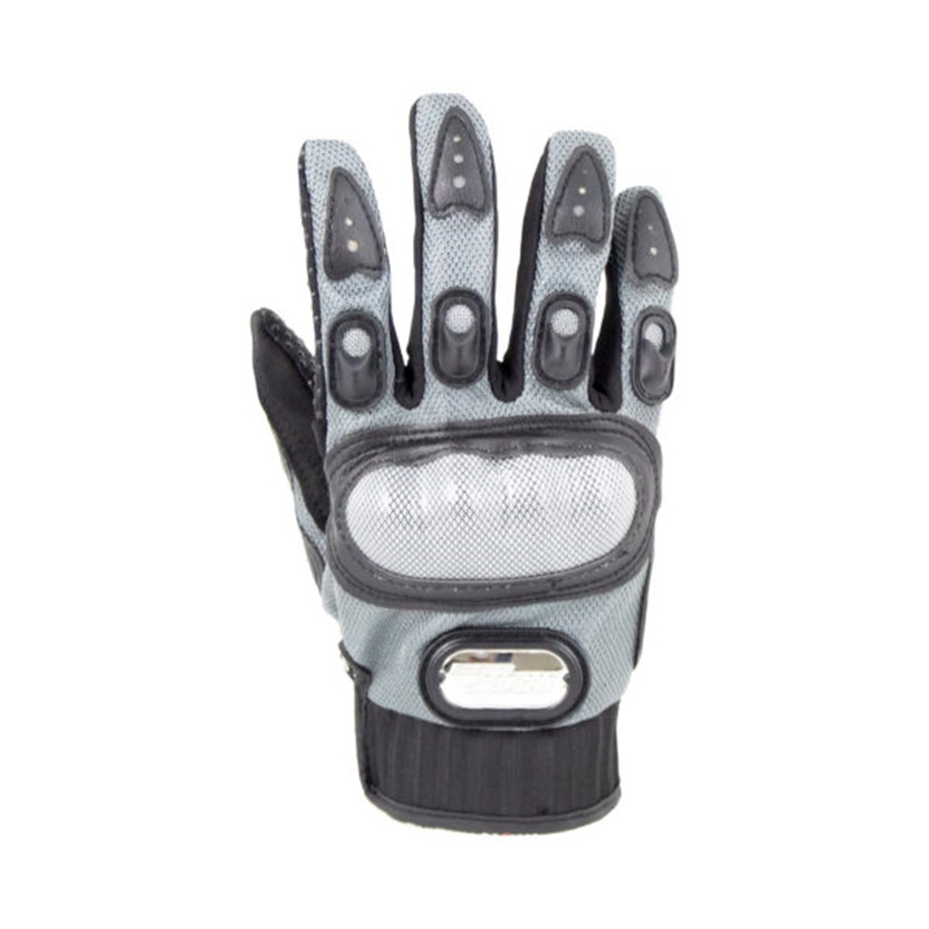 GUANTE P/MOTOCICLISTA IRON RACING COMANDANTE GRIS TALLA L