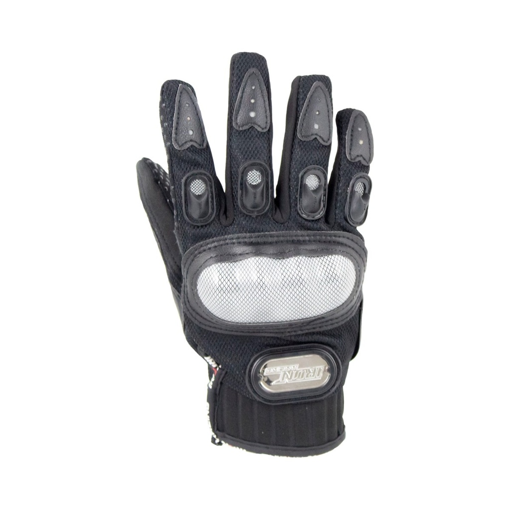 GUANTE P/MOTOCICLISTA IRON RACING COMANDANTE NEGRO TALLA M