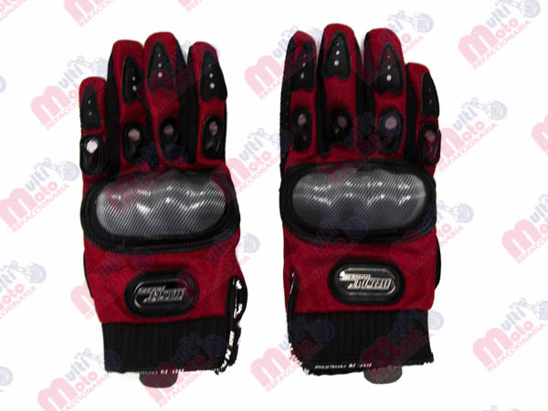 GUANTE P/MOTOCICLISTA IRON RACING COMANDANTE ROJO TALLA L