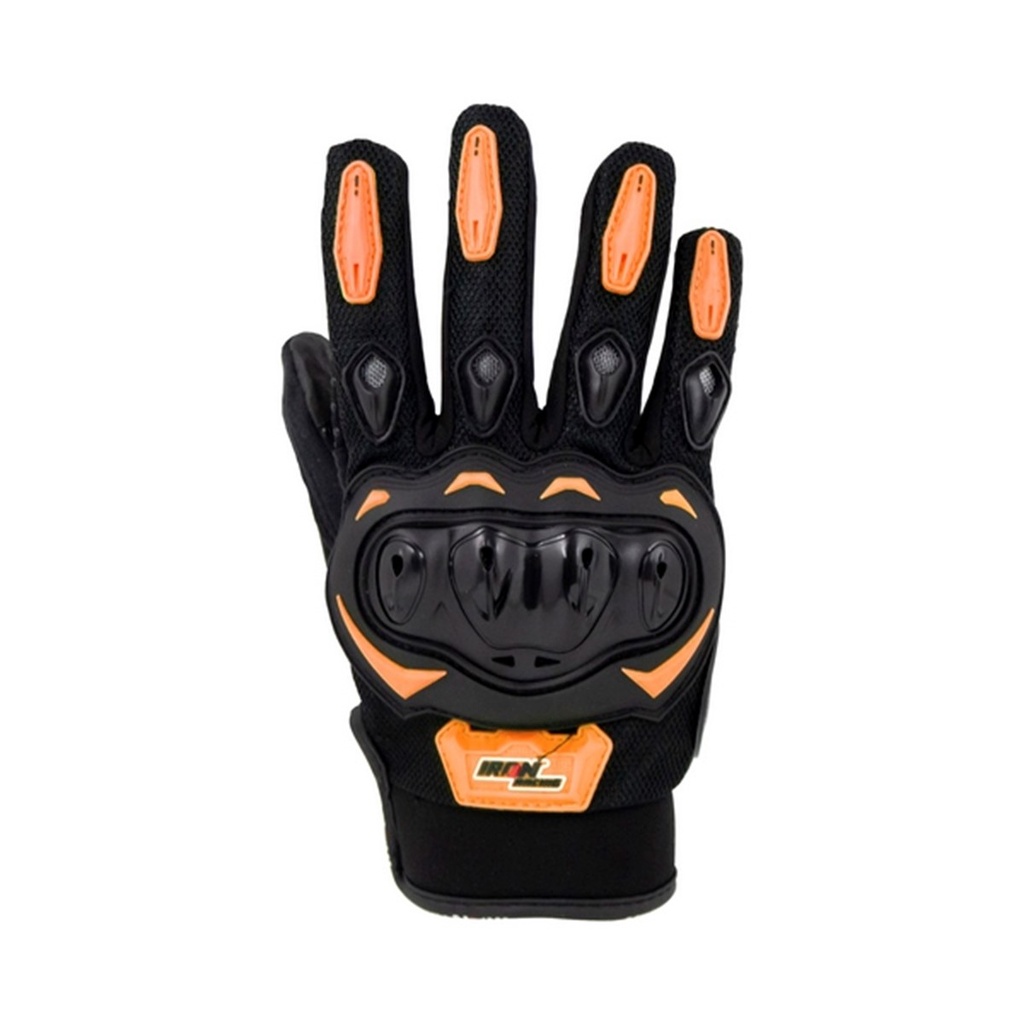 GUANTE P/MOTOCICLISTA IRON RACING SPEED NEON-NARANJA TALLA L