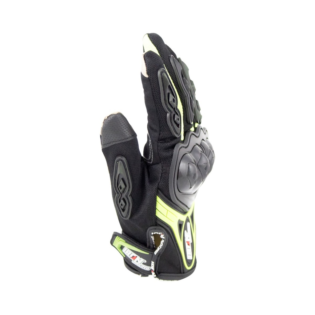 GUANTE P/MOTOCICLISTA IRON RACING TACTIL TOUCH VERDE TALLA XL