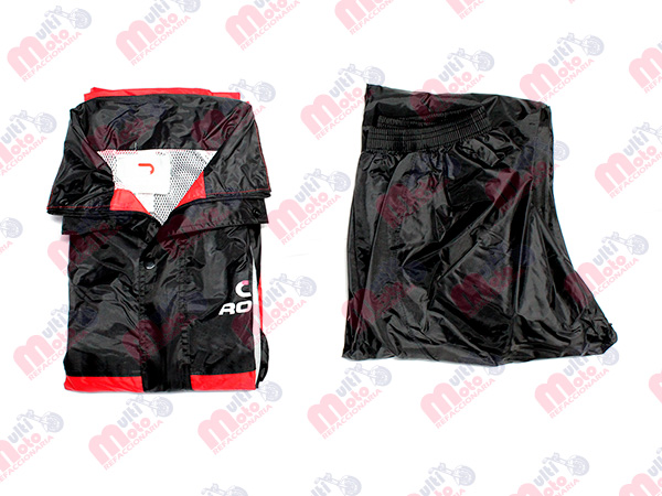IMPERMEABLE SHARK NEGRO/ROJO TALLA L SET RODA