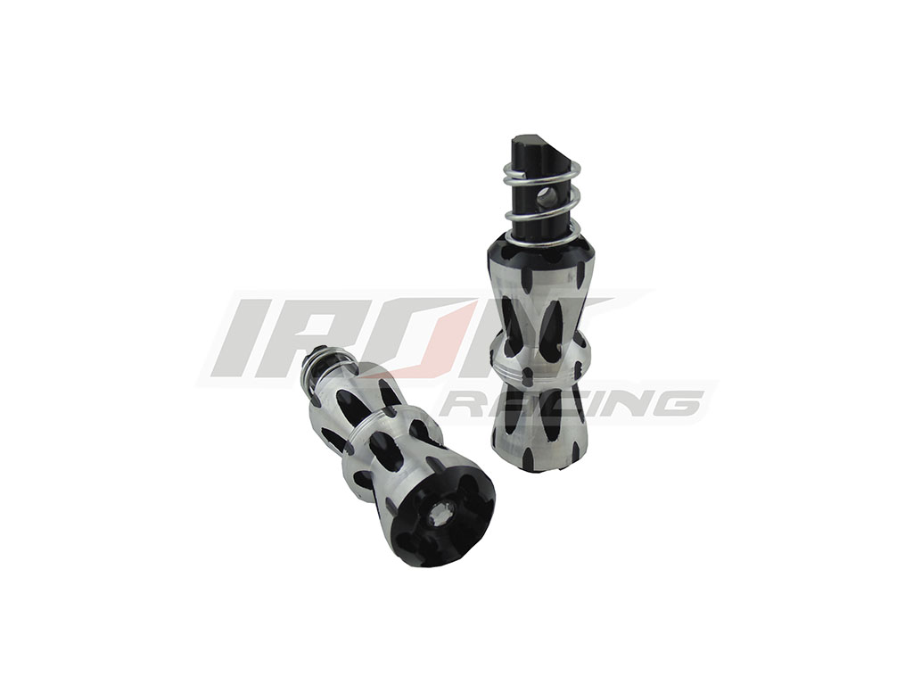 JUEGO POSAPIE TRASERO ALUMINIO LEOPARDO NEGRO