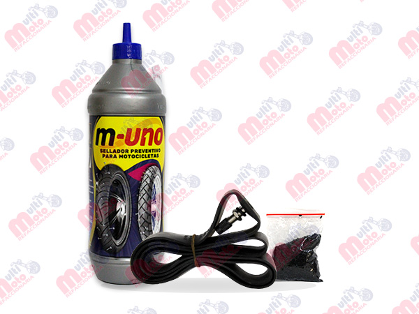 KIT ANTIPONCHADURAS LLANTA DELANTERA, SELLADOR 800ML + BOLSA CAUCHO + BANDA 1.4, 1.6