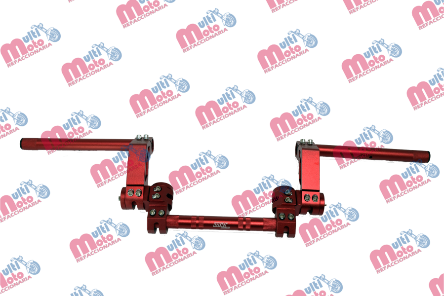 MANUBRIO ALUMINIO UNIVESAL PREMIUM IRON RACING COLOR ROJO