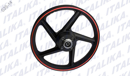 RIN TRASERO NEGRO FILO NARANJA