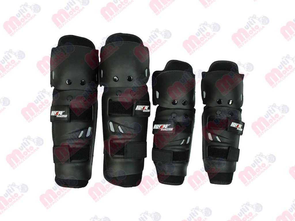 SET RODILLERAS Y CODERAS PARA MOTOCICLISTA IR052 NEGRO (4PZAS)