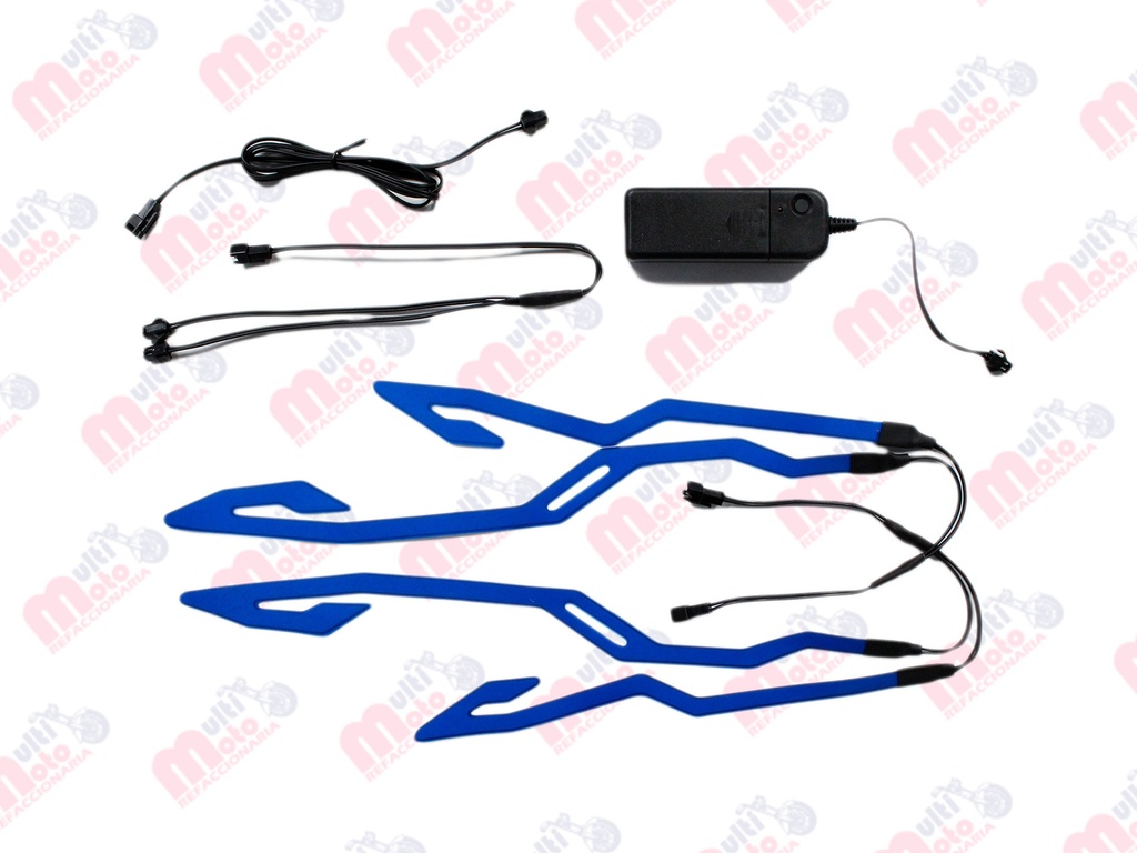 Luces led casco diseño tribal doble color AZUL MEK