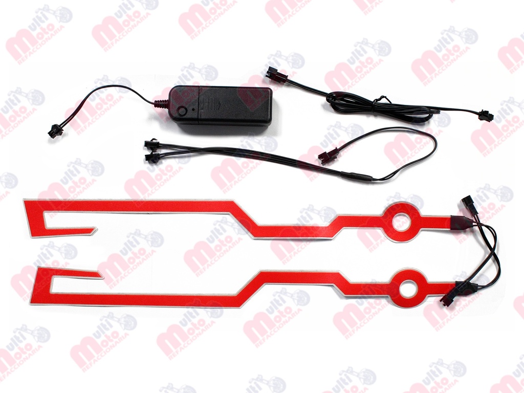 Luces led casco diseño tribal color Rojo MEK