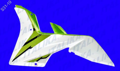 CUBIERTA DEL IZQ INF BLANCO VERDE XT100RT