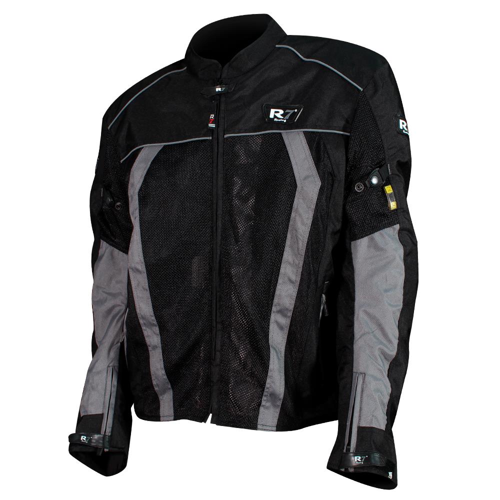 CHAMARRA DEPORTIVA R7 RACING L GRIS R7-301 TEXTIL VENTILADO