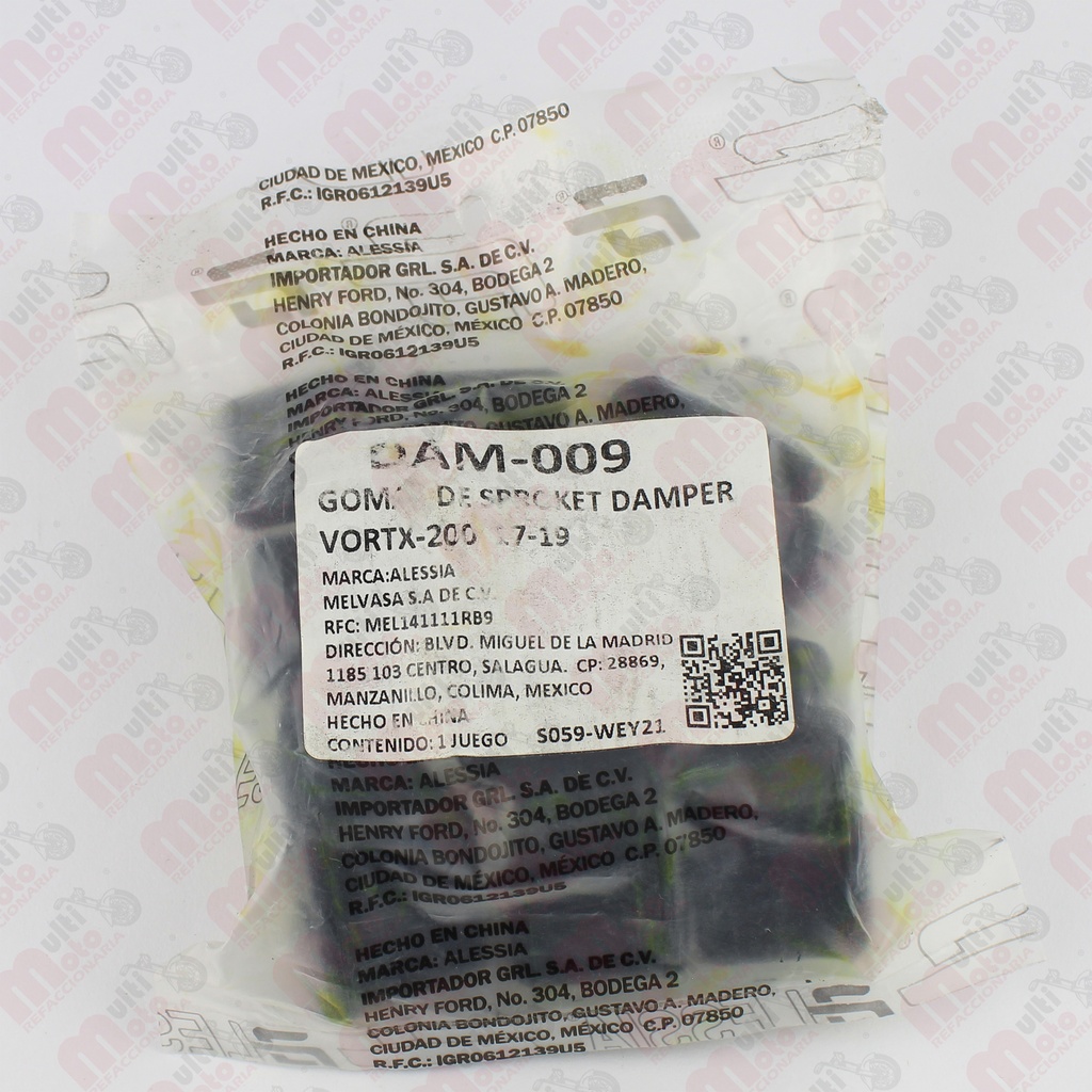 GOMAS DE SPROKET DAMPER VORTX-200/VORTX-250