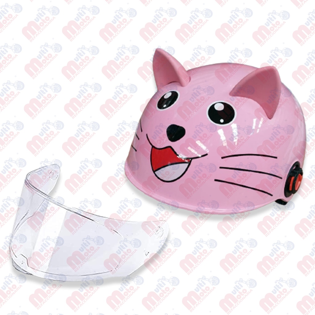 CASCO NIÑO OREJITAS ROSA