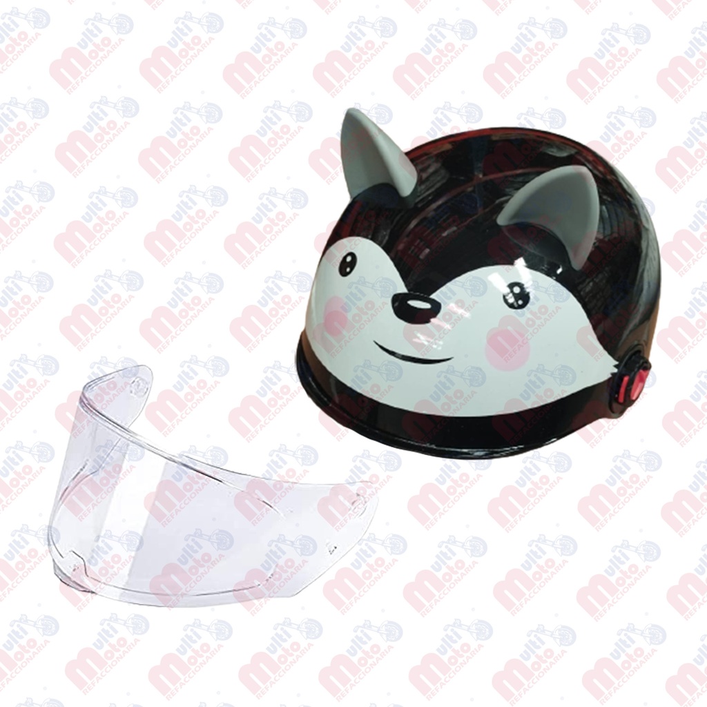 CASCO NIÑO OREJITAS NEGRO