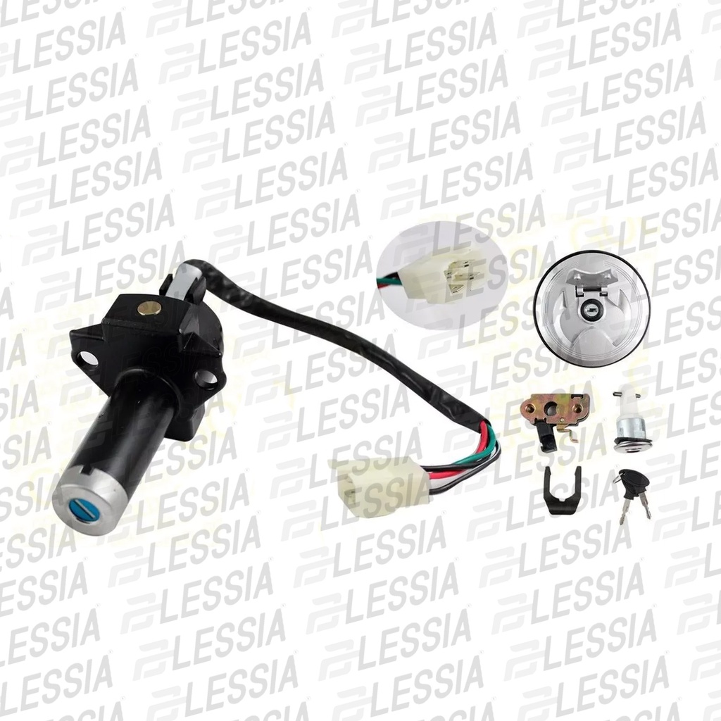 SWITCH INTERRUPTOR DE ENCENDIDO C/JUEGO DE LLAVES TAPON DE GASOLINA Y SEGURO DE ASIENTO 12 Vcc FT-150GTS RO 18-21/FT-150G 22