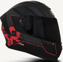 CASCO INTEGRAL MASTER 88 NEGRO ROJO MATE L