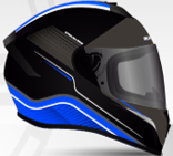 CASCO INTEGRAL ZOOM HERO NEGRO/AZUL MATE TALLA   XL