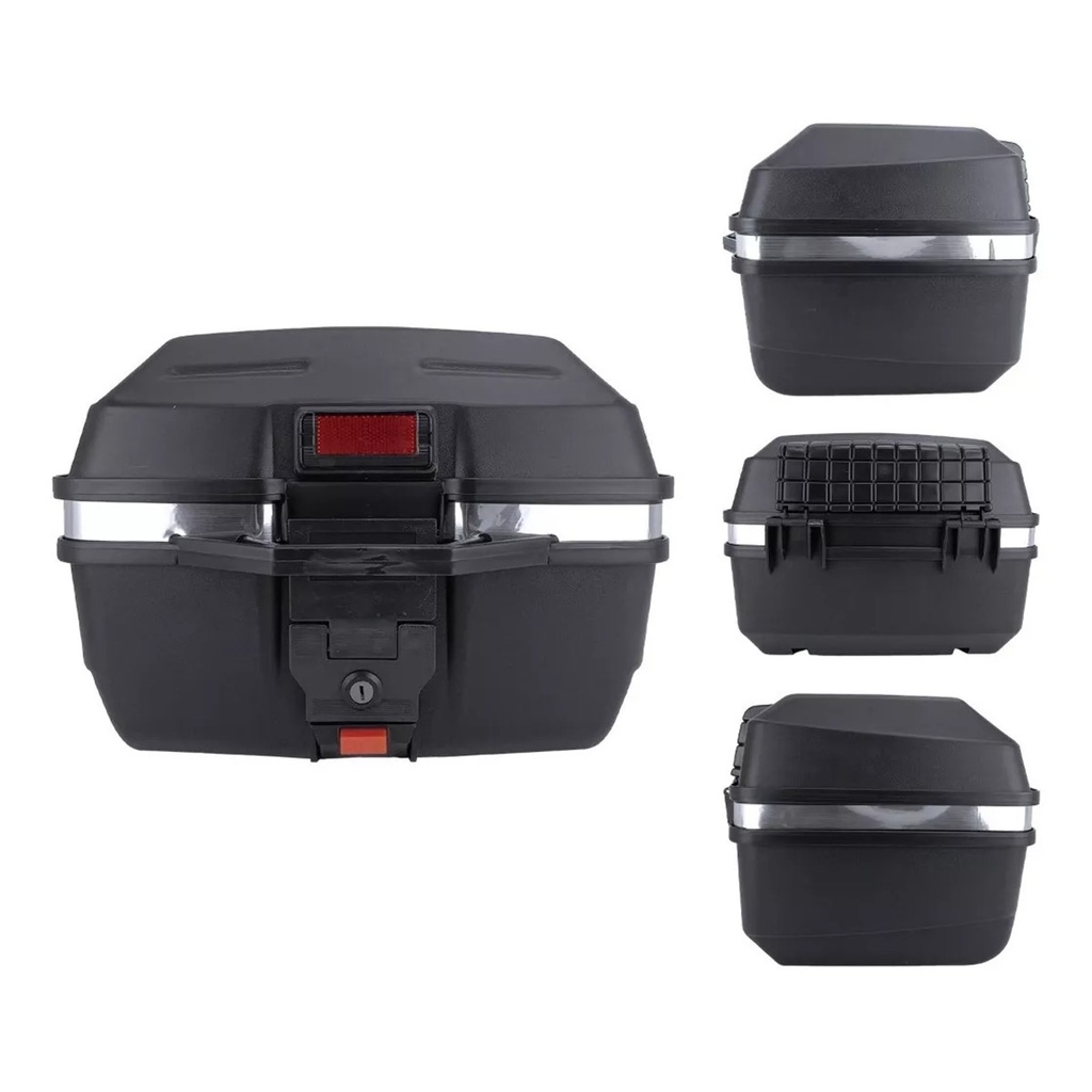 CAJA PORTA-EQUIPAJE MOTONETAS Y MOTOS DE TRABAJO / CAPACIDAD 24 l ANCHO 41.5 cm  / ALTO 37 cm  / FONDO: 31.5 cm  / DESMONTABLE / RESPALDO / CARGA: 3 kg