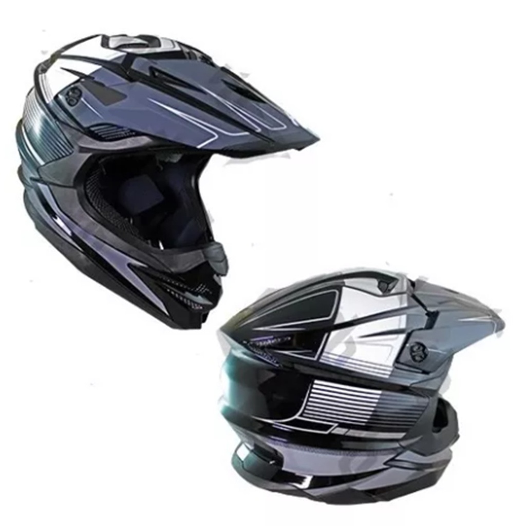 CASCO CROSS HALF CERTIFICADO DOT ASTEROID GRIS/NEGRO L