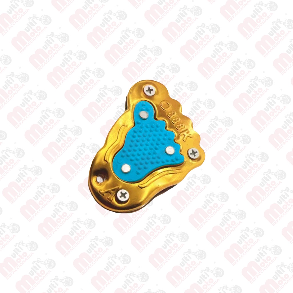 PEDAL DE FRENO CON HUELLA DORADO/AZUL