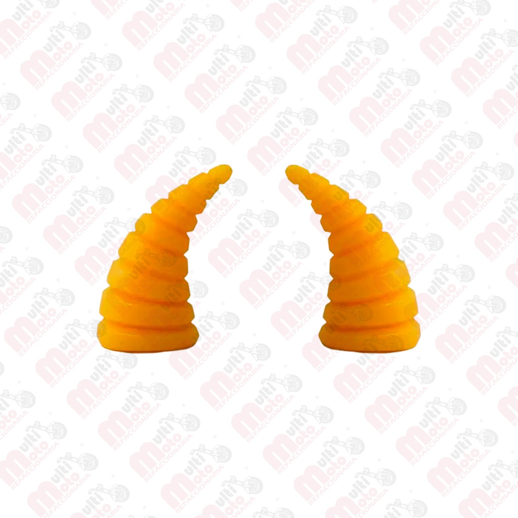 Cuerno Pequeño para Casco Rayado / Espiral Amarillo