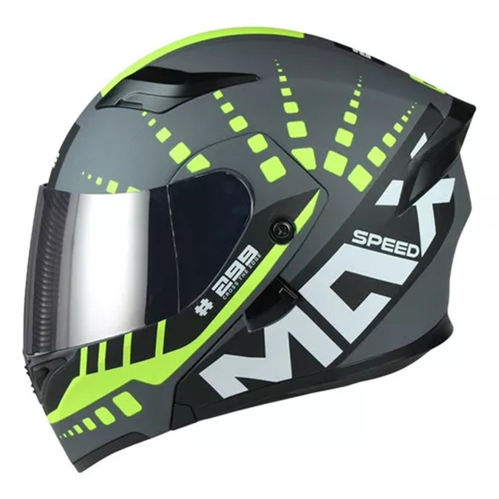 CASCO ABATIBLE BOSS MAXSPEED GRIS-VERDE L