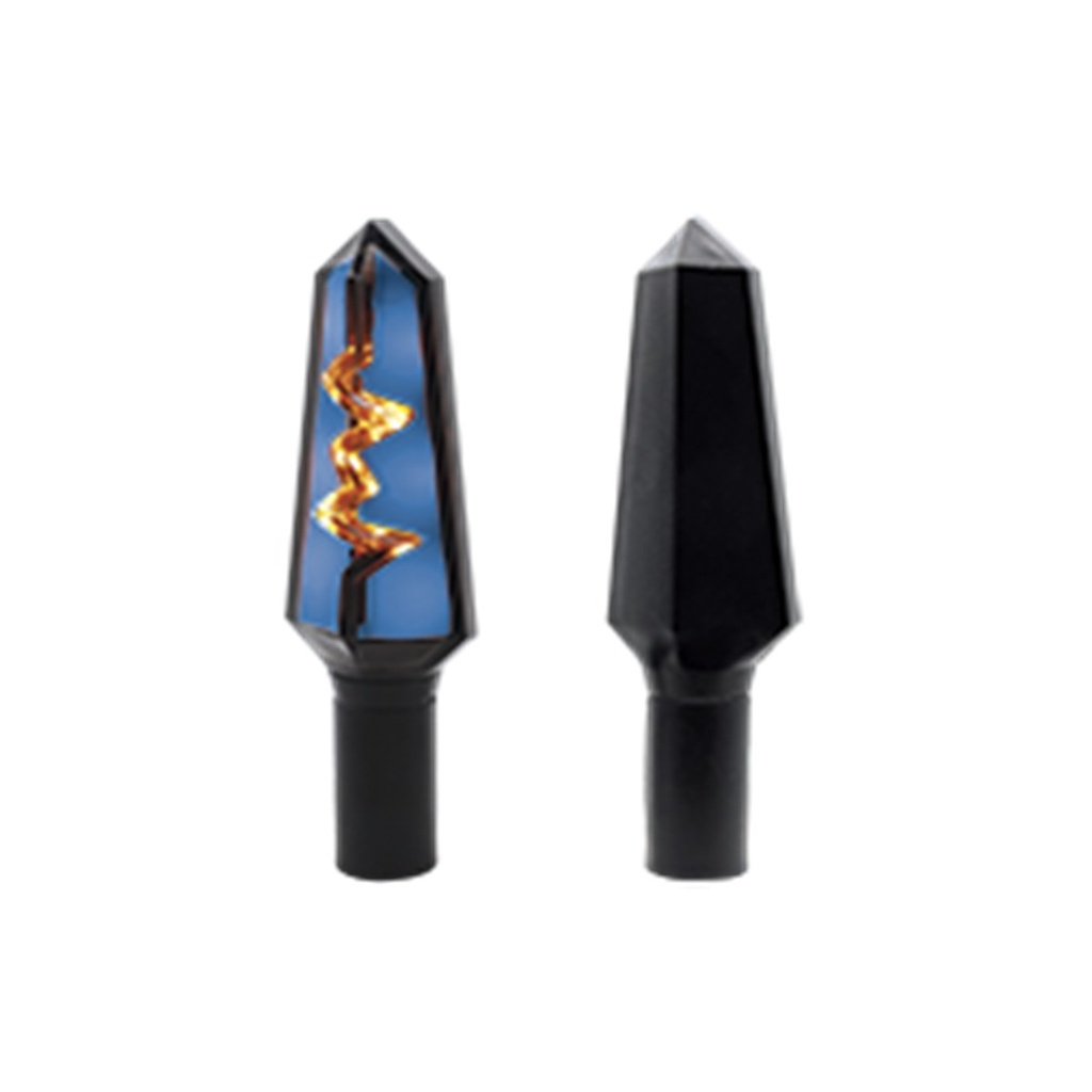  DIRECCIONAL LED MINI TIPO RAYO SECUENCIAL UNIVERSAL (AMARILLO-AZUL)