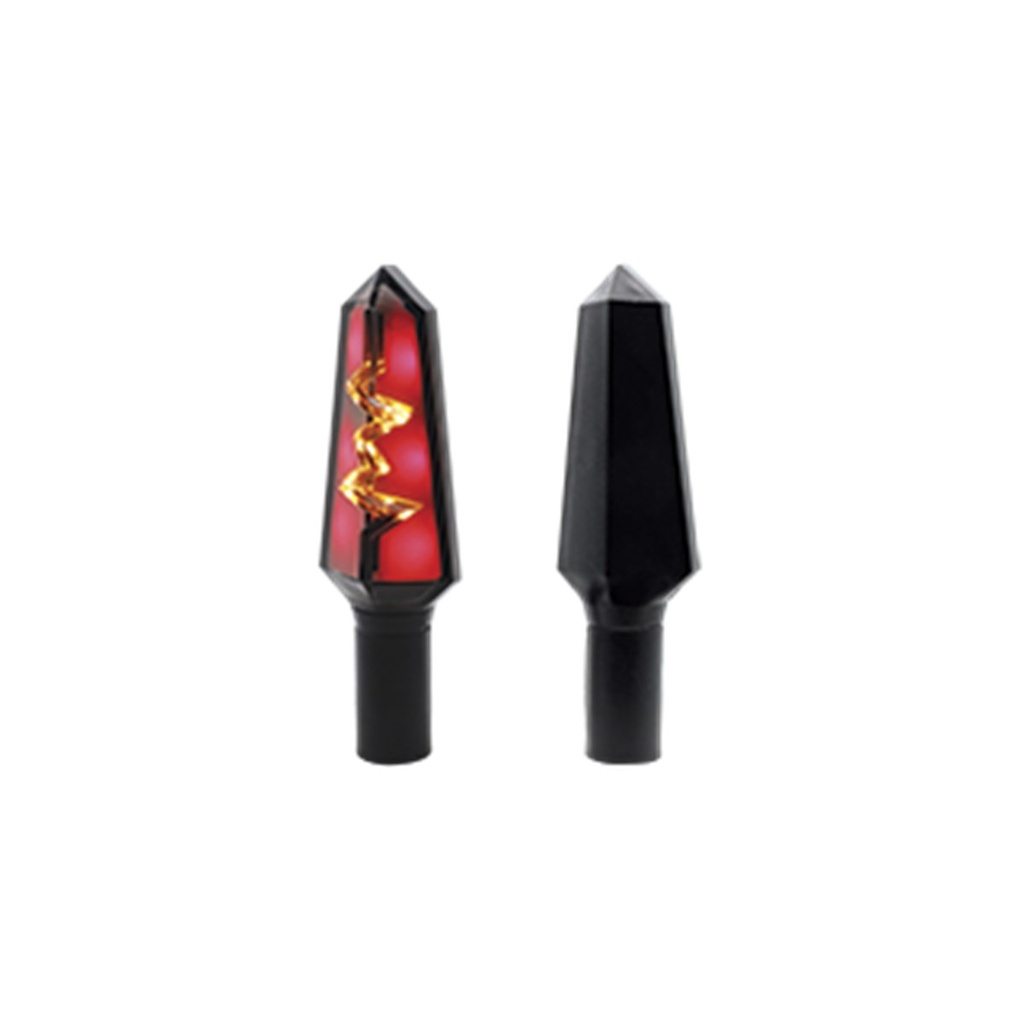  DIRECCIONAL LED MINI TIPO RAYO SECUENCIAL UNIVERSAL (AMARILLO-ROJO)