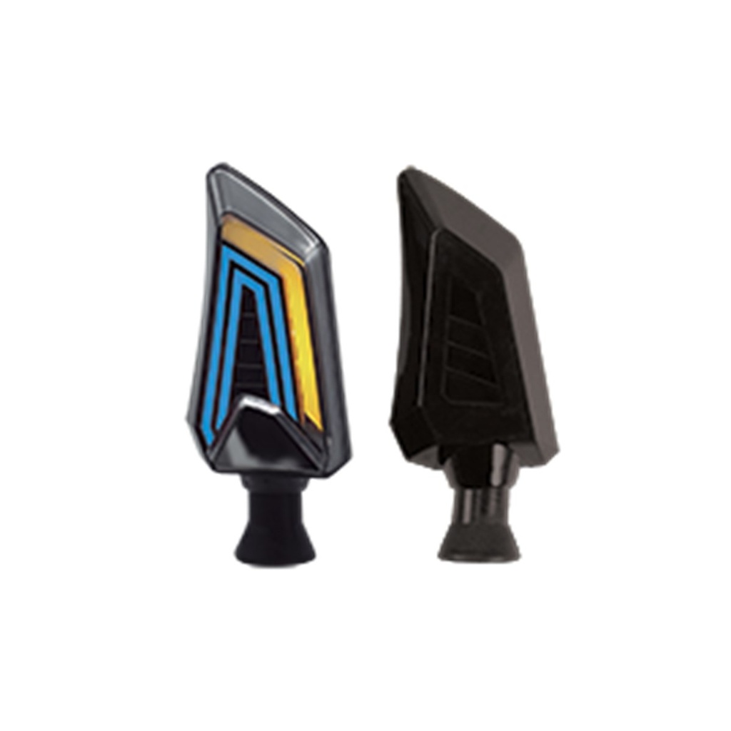  DIRECCIONAL LED SECUENCIAL TIPO MACHETE UNIVERSAL (AMARILLO-AZUL)