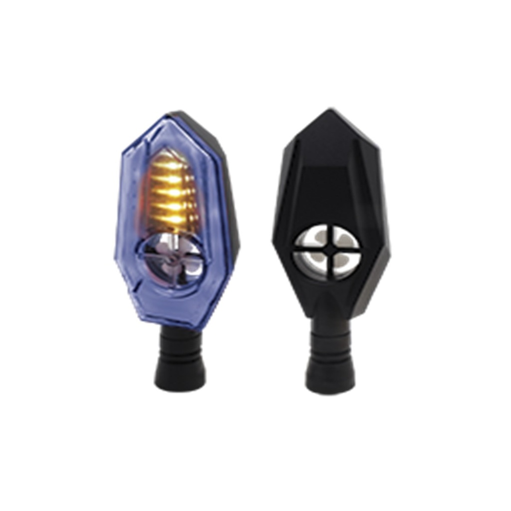  DIRECCIONAL LED SECUENCIAL TIPO ZAFIRO UNIVERSAL (AMARILLO-AZUL)