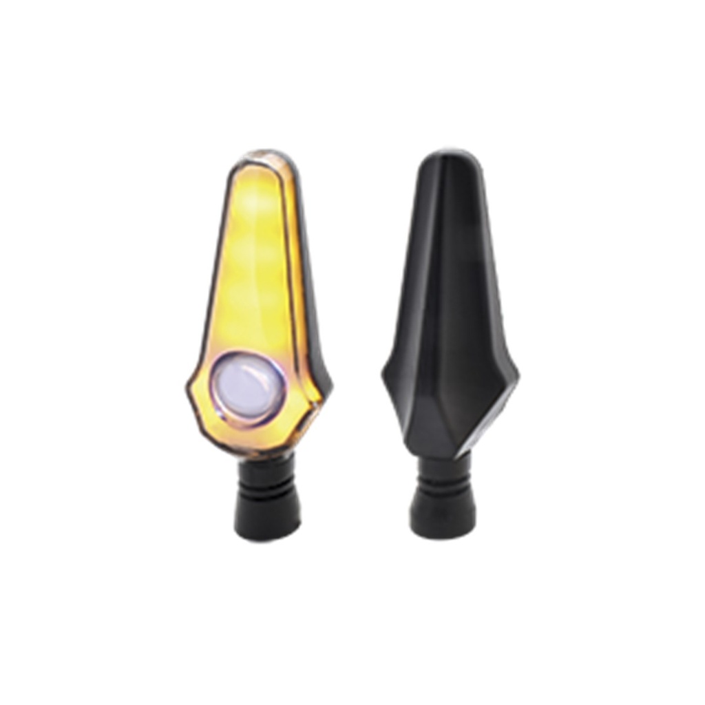  DIRECCIONAL LED SECUENCIAL TIPO FLAMA UNIVERSAL (AMARILLO-BLANCO)