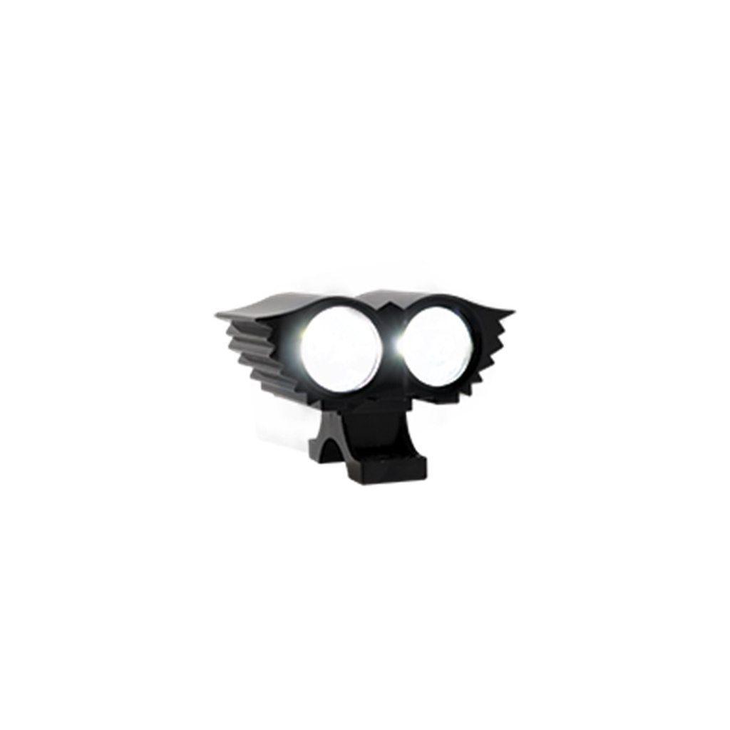 FARO AUXILIAR LED TIPO AGUILA 2 OJOS BLANCO CON LUZ ALTA, BAJA Y ESTROBO