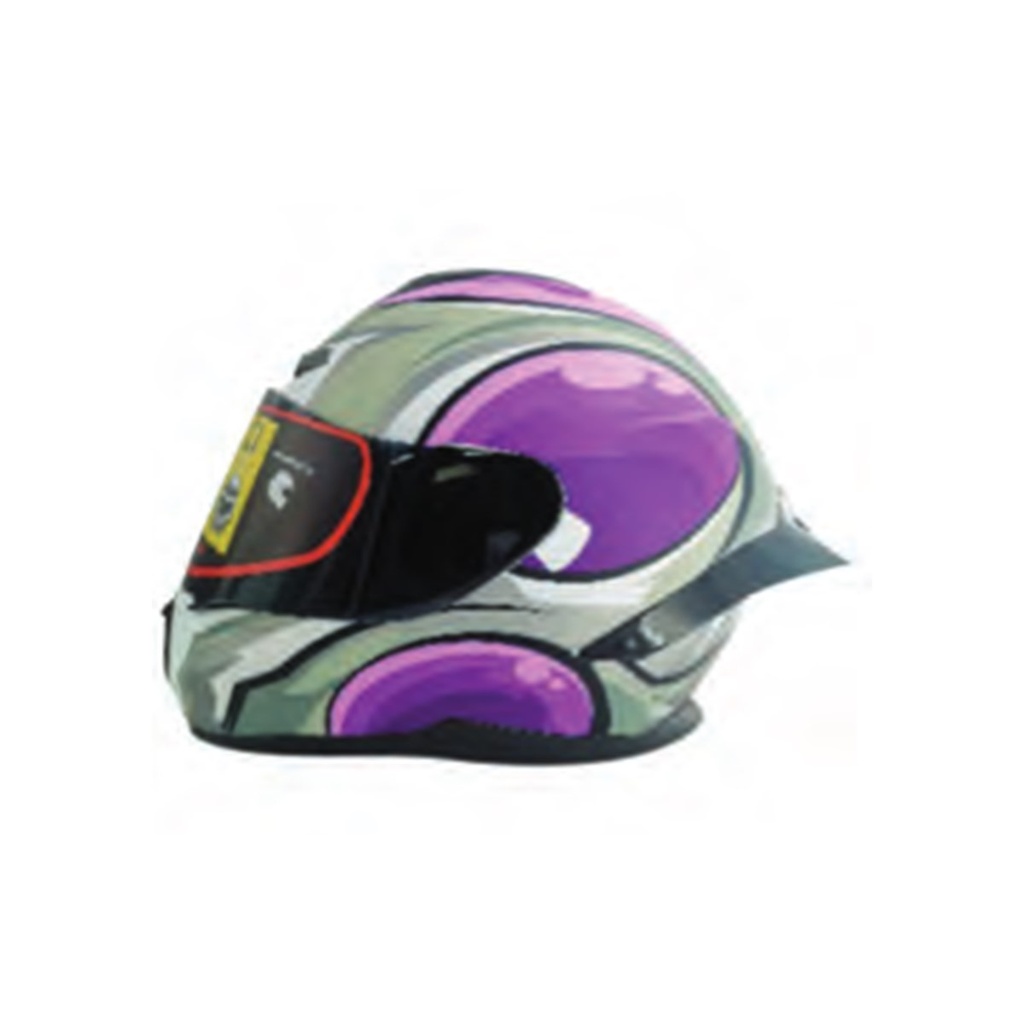 CASCO CERRADO MORADO CON GRIS Y BLANCO (L)
