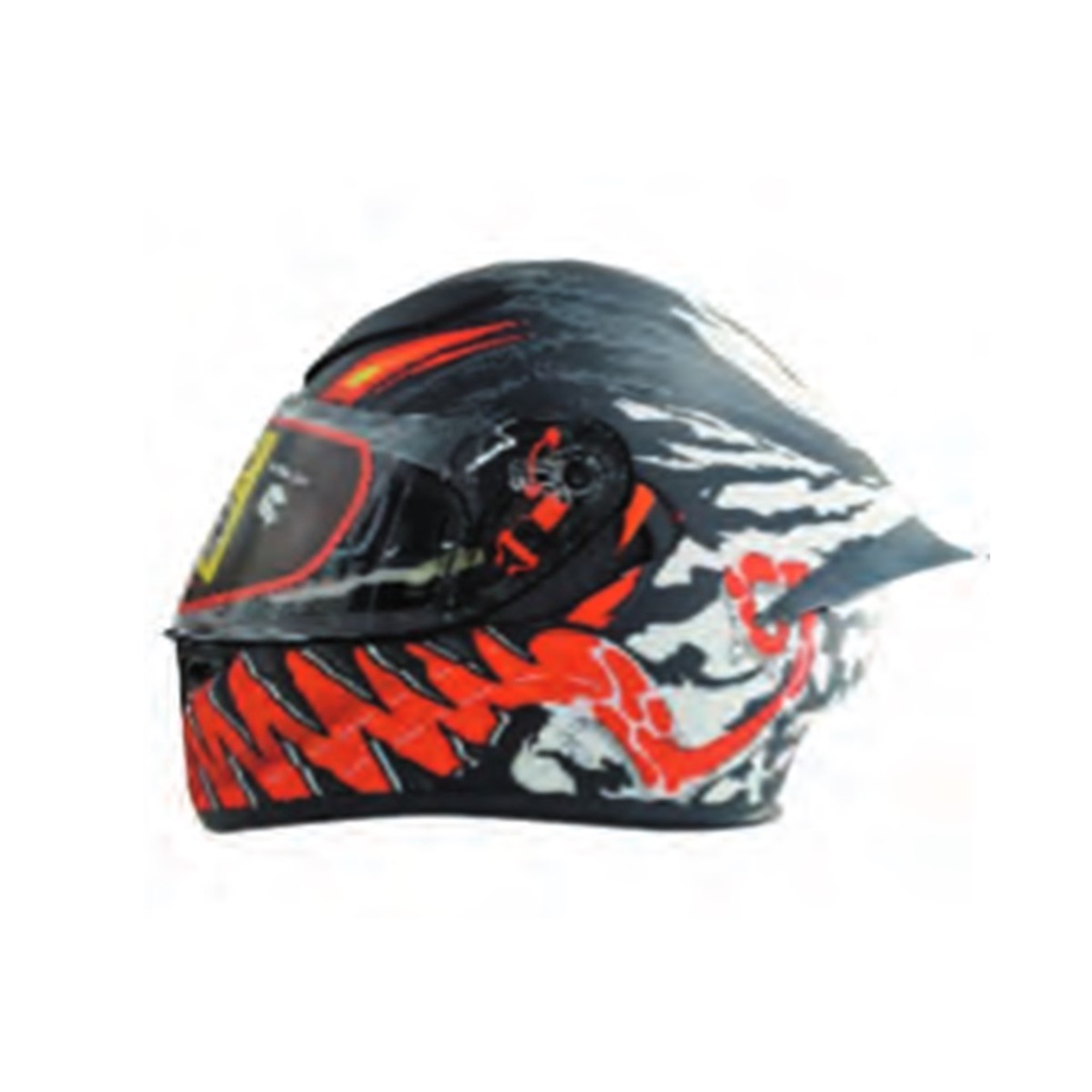 CASCO CERRADO NEGRO CON ROJO Y BLANCO  (L)