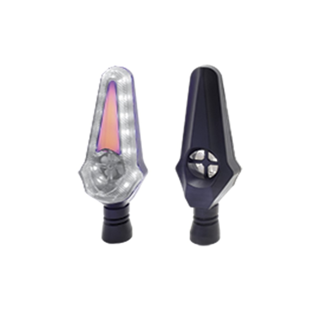 DIRECCIONAL LED SECUENCIAL TIPO HELICE UNIVERSAL (AMARILLO-BLANCO)