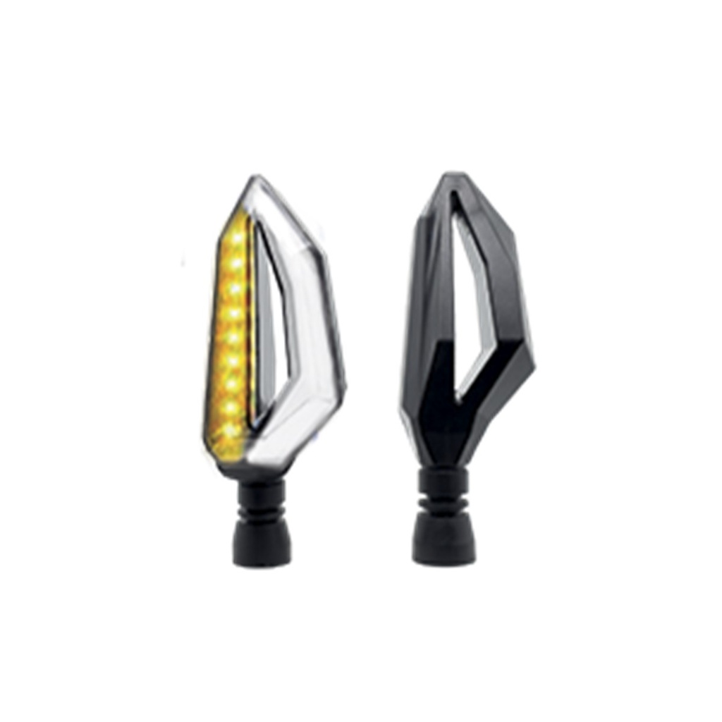 DIRECCIONAL LED SECUENCIAL TIPO ALETA UNIVERSAL (AMARILLO-BLANCO)