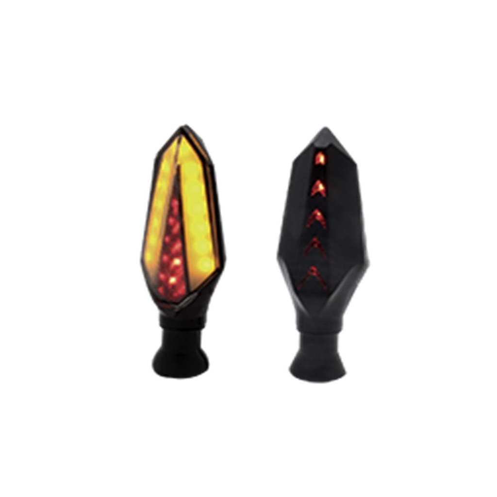 DIRECCIONAL LED SECUENCIAL TIPO HEXAGONAL UNIVERSAL (AMARILLO-ROJO)