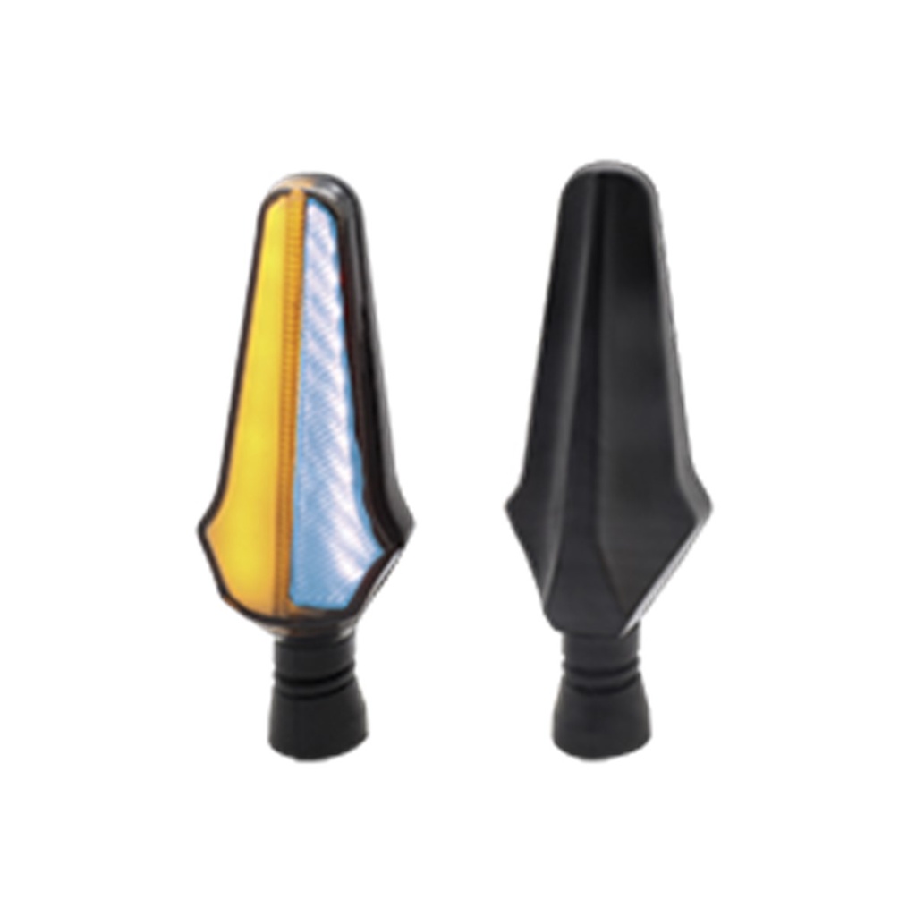 DIRECCIONAL LED SECUENCIAL TIPO RAYAS UNIVERSAL (AMARILLO-AZUL)