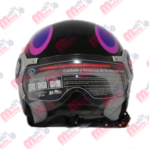 CASCO 3/4 DOT NEGRO VIOLETA S 2017