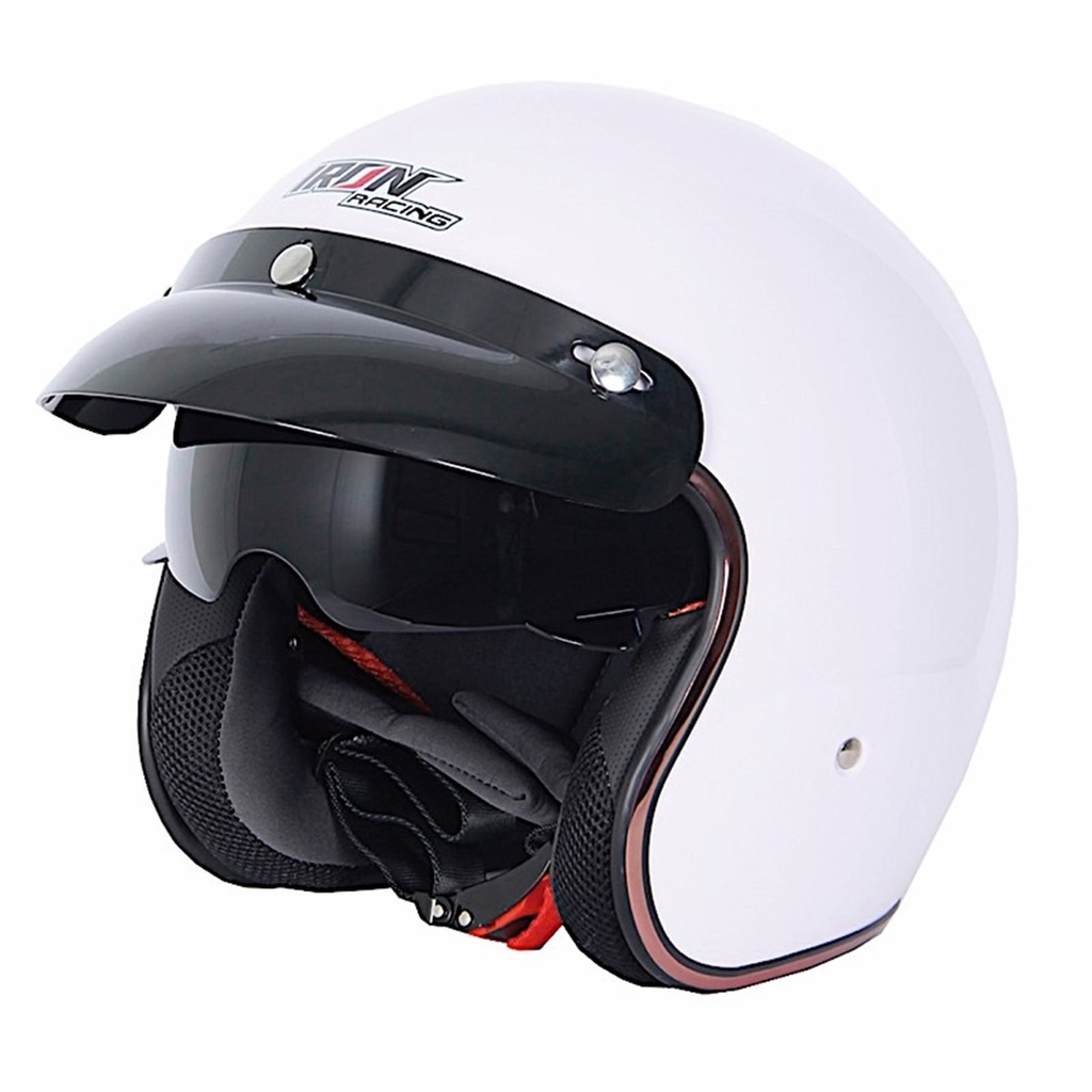 CASCO 3/4 IRON RACING P/CHOPER DOT BLANCO TALLA L