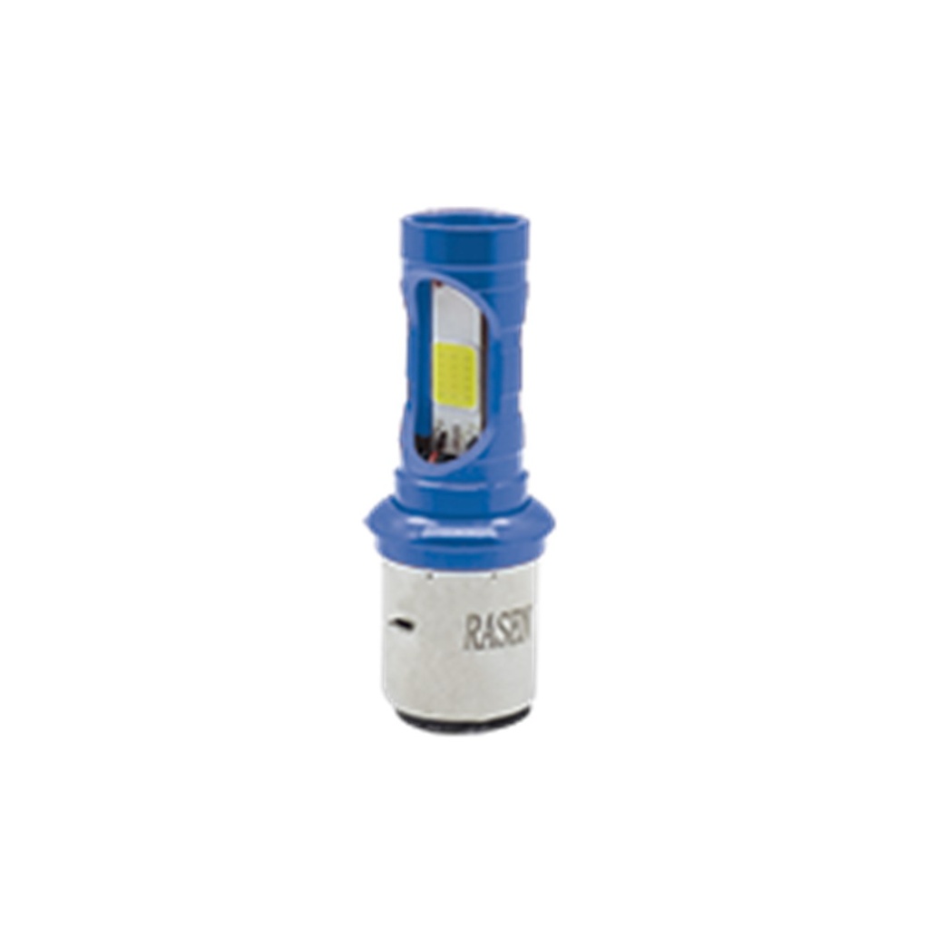 FOCO DE FARO LED MEDIA VUELTA CON DOS COLORES AMAR-BLANCO CARCASA AZUL