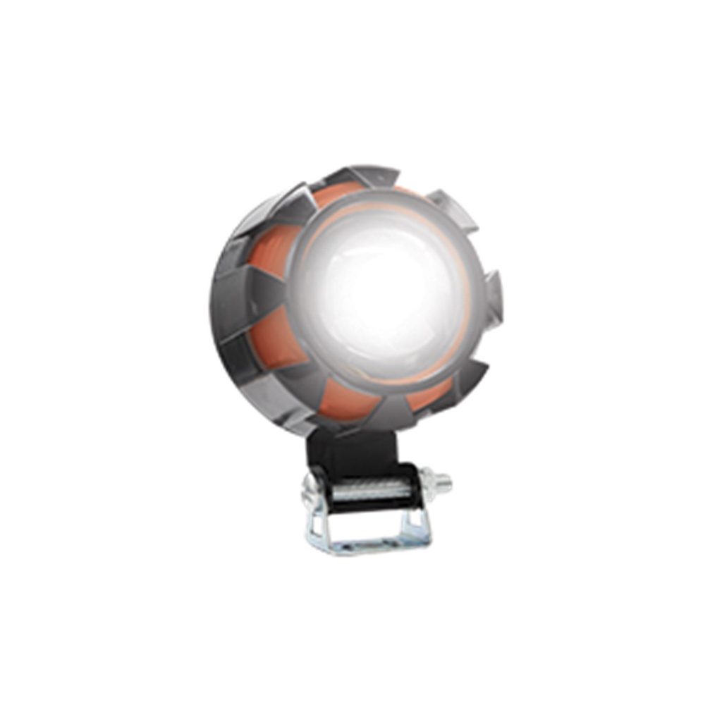FARO LED LUZ BLANCA REDONDO CONTORNO ROJO