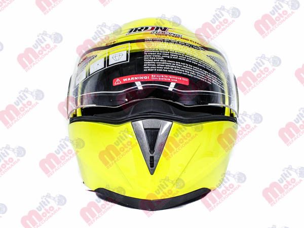 CASCO ABATIBLE IRON RACING DOT COLOR LISO VERDE FLUORESCENTE TALLA L